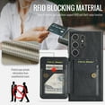thumbnail image 5 of Designed for Samsung Galaxy S24 Ultra Case Wallet with RFID Blocking Card Holder PU Leather Credit Card Slots Cash Pocket Phone Cases for Men Women Back Flip Magnetic Clasp Protective Cover,Black, 5 of 9