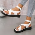 thumbnail image 2 of asddcavvf Summer Fashion Thick Bottom Buckle Open Toe Solid Colour Roman Beach Ladies Large Size San, 2 of 5