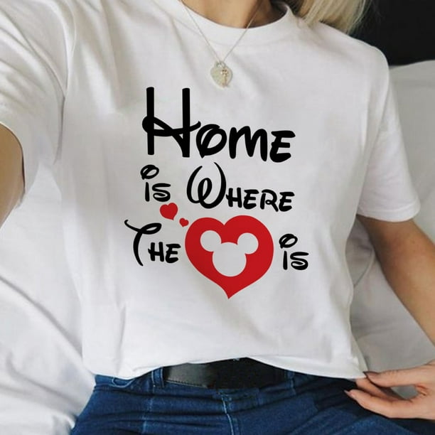 Disneyland 50 Anniversary Mickey Mouse T-shirt Women Aesthetic Fashion Summer European Clothing Ladies White Tops StreetwearM Gao Jinjia LED