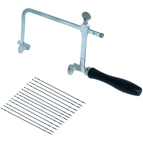 Jeweler's Saw Frame Bow Adjustable with 12 Assorted Jewelers Saw Blades Professional Jewelry Making Kit Hand Tools