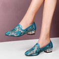 thumbnail image 3 of Vedolay Dressy Casual Shoes Women's Lug Sole Slip On Low Heel Platform Penny Loafers,Blue 8, 3 of 4