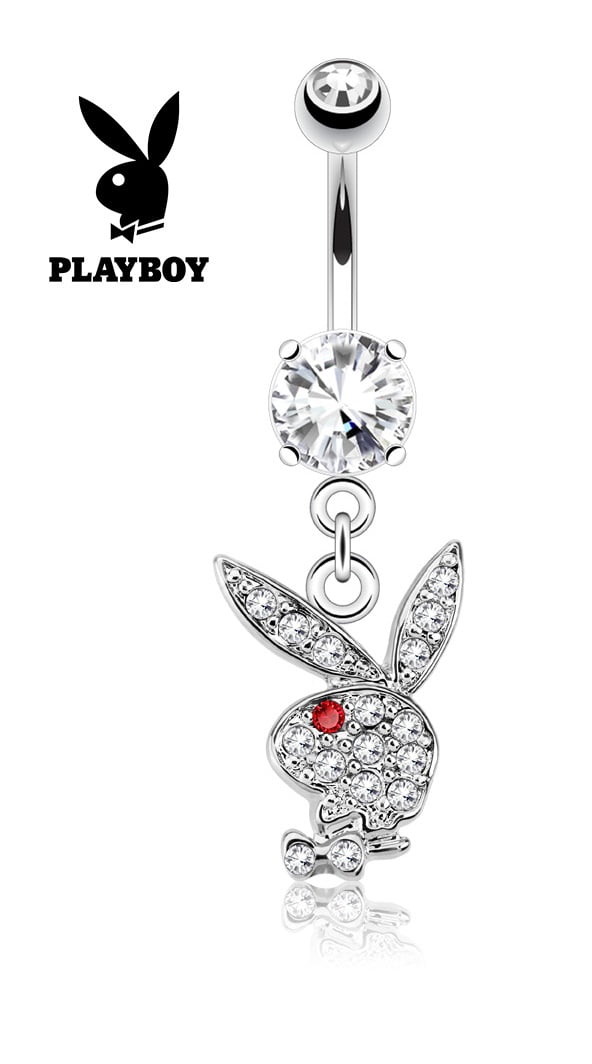 Fleur De Lis Paved With CZ Dangle Surgical Steel Navel Ring