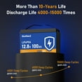 thumbnail image 5 of GrnOas.E 12V 100Ah LiFePO4 Lithium Battery Group 31 with Low-Temp Cut Off, 100A BMS, 15000+ Cycles for Solar, RV, Marine, 5 of 9