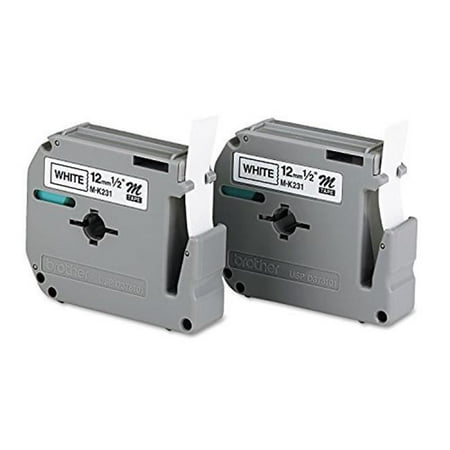 Brother P Touch M Series Brother P-Touch Products M2312PK M Series Tape Cartridges For P-Touch Labelers, Black On White, 2 Pack ()