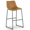 thumbnail image 3 of Set of 2 Basil Gray Plastic Bar Stool with Slatted Back and Iron Legs, 3 of 5