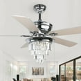 thumbnail image 1 of 52" Modern Sliver Crystal Ceiling Fan with Dimmable Light, 3-Speed Reversible Ceiling Fan with Remote, 1 of 10
