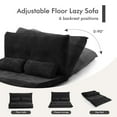 thumbnail image 5 of Demi Bonn Adjustable Floor Sofa Couch, Foldable Lazy Sofa Sleeper Bed, Multi-Functional Floor Loveseat, 6-Position Adjustable Sleeper Lounge Couch with 2 Pillows, for Reading, Gaming, Black, 5 of 7