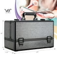 thumbnail image 2 of Ver Beauty Makeup Case - 6 Trays Makeup Organizer with a Lock for Secure Travel Kit (Black Crystal), 2 of 7