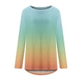 thumbnail image 4 of Idoravan Fashion Womens Casual Printing Pullover Tops Clearance Round Neck Long Sleeve Loose T-Shirt, 4 of 5