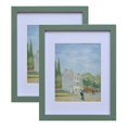 thumbnail image 1 of Muzilife Marco de fotos de madera de 11 x 14, imágenes planas de 8 x 10 con tapete o 11 x 14 sin tapete para pared, 2 unidades, color verde, 1 of 1