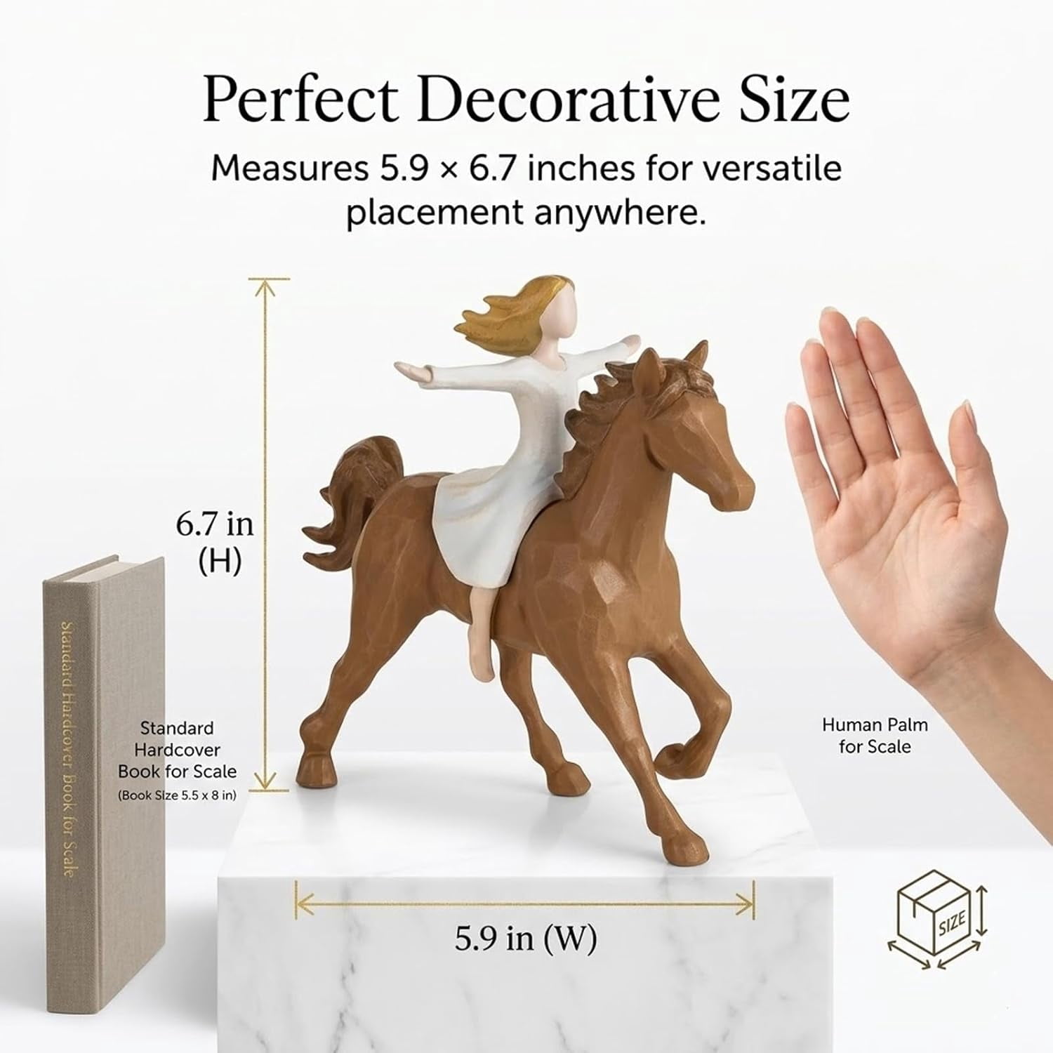 Free Spirit Horse Rider Figurine - Inspirational Gifts for Women, Girls & Equestrian Lovers - Horse Statues Home Decor for Birthday, Memorial(xxw)