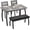 Grey, variant on Eastvita Kitchen Table Set for 4 4-Piece Dining Set with 2 Chairs PU Upholstered Bench Cutting Corner Tabletop Design Space-Saving Kitchen Furniture for Studio or Restaurant Black
