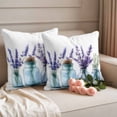 thumbnail image 2 of Spring Floral Outdoor Waterproof Pillow Covers, Botanical Lavender Flower in Vase Decorative Square Throw Pillowcase Sofa Cushion Sham for Patio/Couch/Chair, 24"x24" 2 Pack, 2 of 8