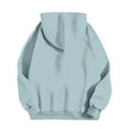 thumbnail image 6 of Tawop Sweatshirts for Women Tops for Women Womens Sweatshirts Long Sleeve Pullover Fleece Hoodies Solid Casual Light Blue L, 6 of 7