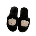 thumbnail image 5 of CHUMUD Women's Open-Toe House Slippers - Bear Print Furry Slides with Durable Sole, Cozy & Cute Indoor Fall Shoes, 5 of 9