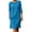 Blue, variant on Round Neck 3/4 Sleeve for Womens Shift Dresses Side Zipper Casual Work Wear Midi Dresses