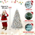 thumbnail image 2 of 7FT Flocked Christmas Tree with 500 Colorful UL Lights and 45 Natural Pine Cones – 1124 Snowy PVC Tips, Hinged Branches, Stable Metal Stand, Easy Setup, 2 of 8
