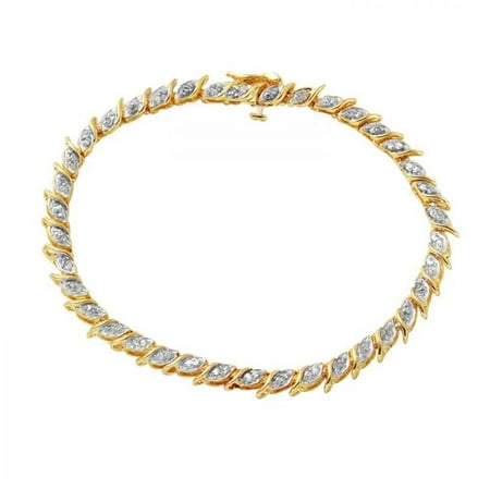 Foreli 0.57CTW Diamond 14K Two tone Gold Bracelet