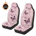 thumbnail image 3 of Uorisanigo Car Seat Covers, Plush Fluffy Pink Butterfly Front Seat Covers, Not Airbag Compatible, Washable 2 Pcs Seats Cover Fits for Most Cars, Trucks, SUVs, Vans, 3 of 7