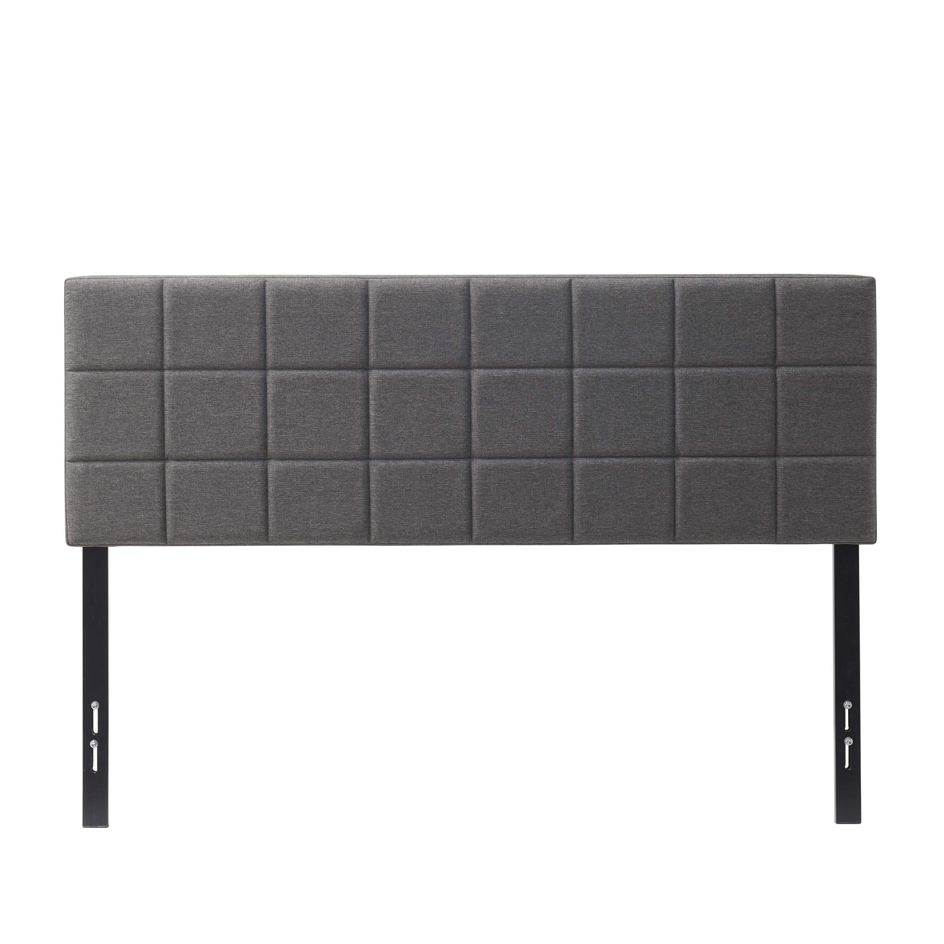 LammaLoe Square Tufted Upholstered King Headboard with Adjustable Height, Grey, King