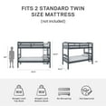 thumbnail image 6 of Better Homes & Gardens Leighton Solid Wood Twin-over-Twin Convertible Bunk Bed, Gray, 6 of 20