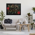 thumbnail image 2 of Stupell Industries Happy Holidays Welcoming Festive Typography Winter Foliage, 36 x 48, Design by Heather McLaughlin, 2 of 5