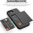 thumbnail image 2 of KOMI for iPhone 16e Case with Card Holder Dual Layer Heavy Duty Protective Hidden Card Slot Slim Wallet Cover for iPhone 16e 6.1'' (Black), 2 of 7