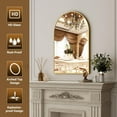 thumbnail image 3 of Lumora 36"x24.2" Arched Bathroom Mirror Vanity Wall-Mounted Mirror, Gold, 3 of 7