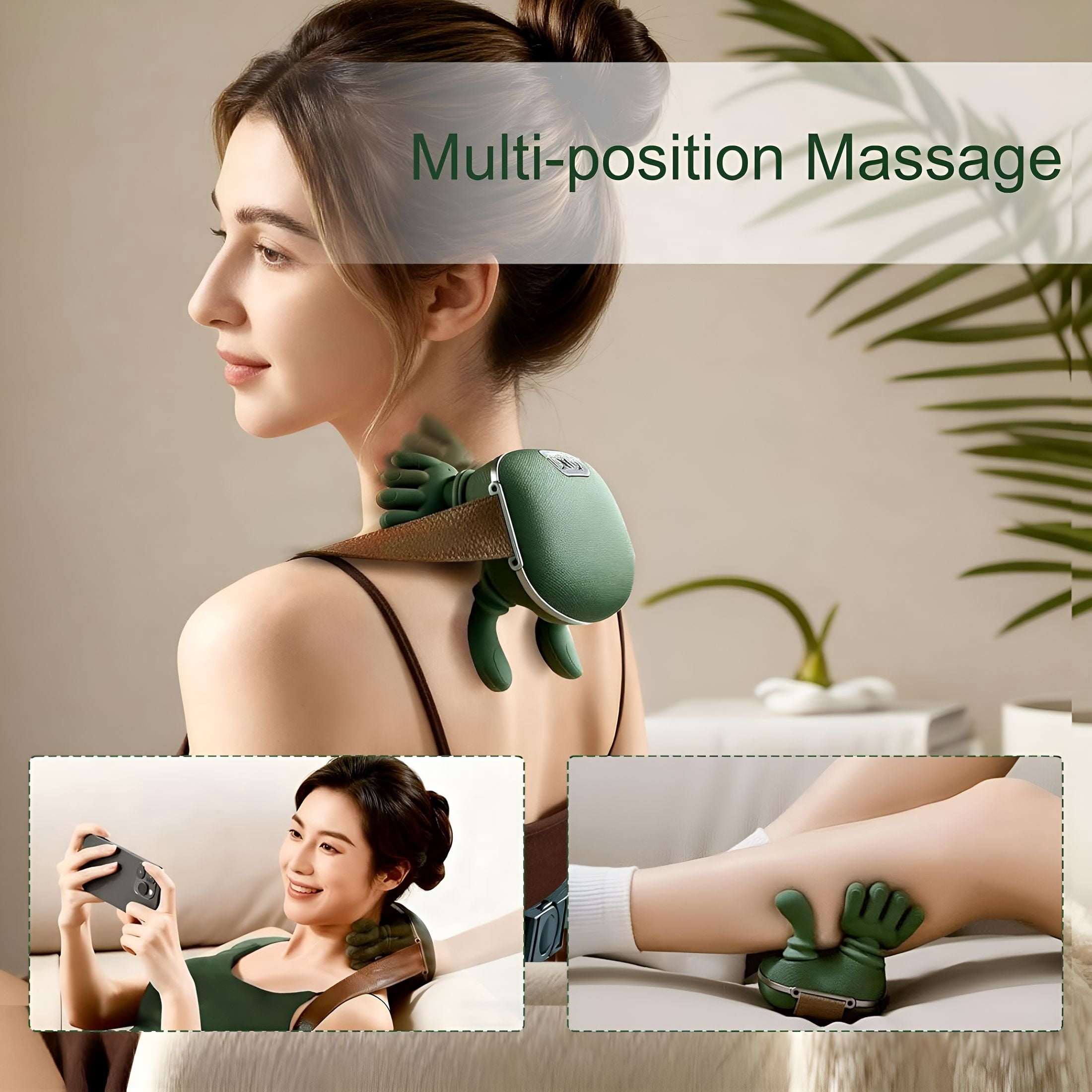 XIRQI Neck Massager with Heat and Compression - Deep Tissue Shiatsu Kneading for Pain Relief