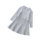 thumbnail image 1 of Odeerbi Niñas Suéter Plisado Vestido Punto Princesa Niños Color Sólido Cuello Redondo Vestido Manga Larga, 1 of 6