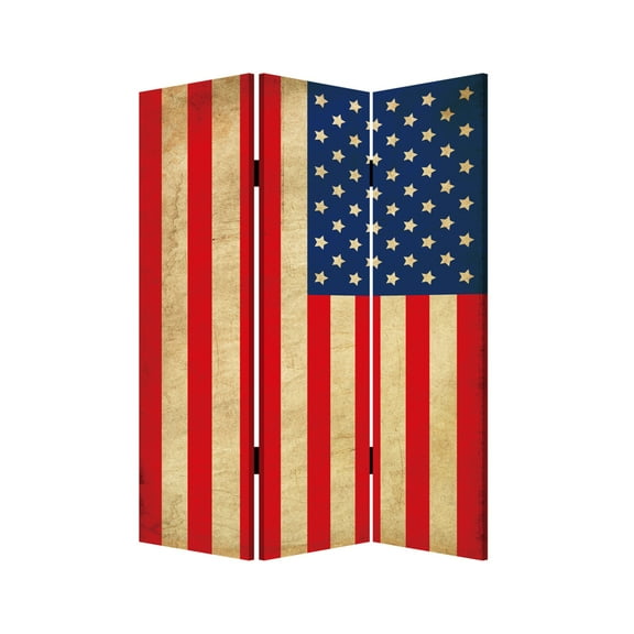 Home Decorative Model American Flag Screen - 3 Panel