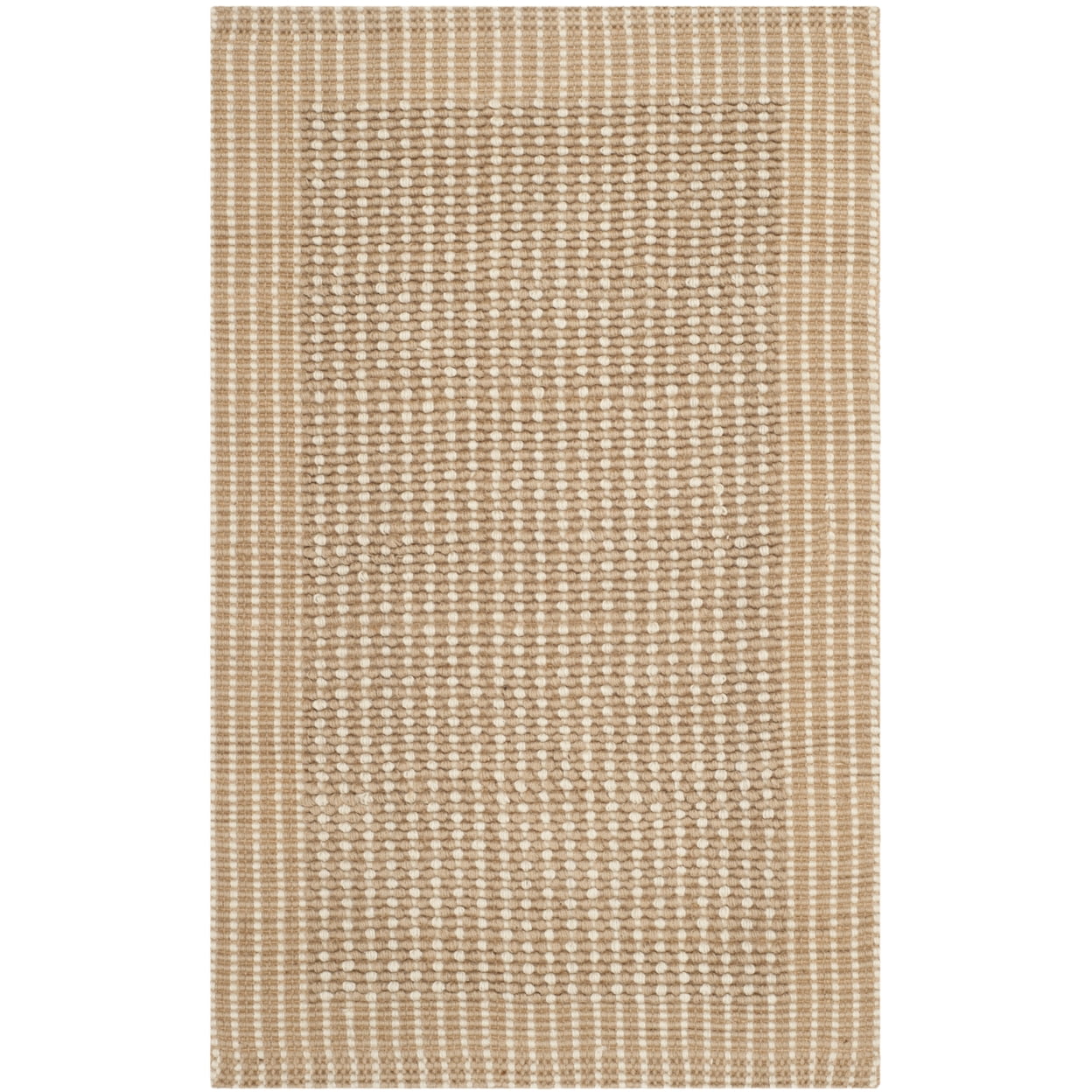 SAFAVIEH Natural Fiber Langston Geometric Jute Runner Rug, Ivory/Beige, 2' x 6'