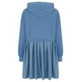 thumbnail image 5 of Baggy Long Sleeve Hoodie Sweatshirt Mini Dress Pleated Plain Cute Pullover Hooded Fall Sports Babydoll Short Dress (Large, Light Blue), 5 of 5