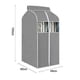 thumbnail image 4 of Hanging Garment Bag Garment Bag Organizer Storage with Clear Pvc Windows Garment Rack Cover DustproofGray 60*48*100, 4 of 5
