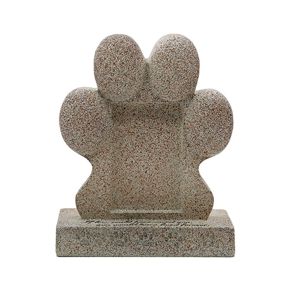 Pet Memorial Stone with Photo Frame, Resin Dog Grave Marker for Garden, Outdoor Animal Burial Memorial for Cats and Dogs, Beige Color