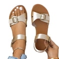 thumbnail image 7 of Bkhluea Women Casual Flat Sandals Dual Buckle Shoes Comfortable For Work Office Daily Travel Walking Outdoor Activities, 7 of 7