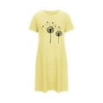 thumbnail image 4 of Sakmal Moo Moos for Women Yellow Cute Short Nightshirt Short Sleeve Print Nightgowns for Women, 4 of 6