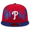 thumbnail image 2 of Men's New Era Red/Royal Philadelphia Phillies Retro Pattern 59FIFTY Fitted Hat, 2 of 6