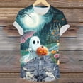 thumbnail image 5 of TOWED22 Halloween Costumes for Women Funny Pumpkin Printed Cute T Shirts Ghost Graphic Tops Fall Tee Fashion Gift(Green,3XL), 5 of 6