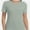 Light Green, variant on Women's Crew Neck Ribbed Fitted Shirt Basic Short Sleeves Summer T Shirt Tops