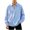 15#Blue, variant on Men's Patchwork Striped Placket Shirts Long Sleeve Fashion Blouse