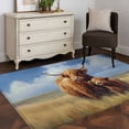 thumbnail image 4 of Highland Cow Washable Area Rug 3x5 Rustic Art Calf in A Lush Farmhouse Grassland Low-Profile Small Area Rugs with Non Slip Backing Indoor Floor Carpet for Entrance Living Room Bedroom Home Office, 4 of 9