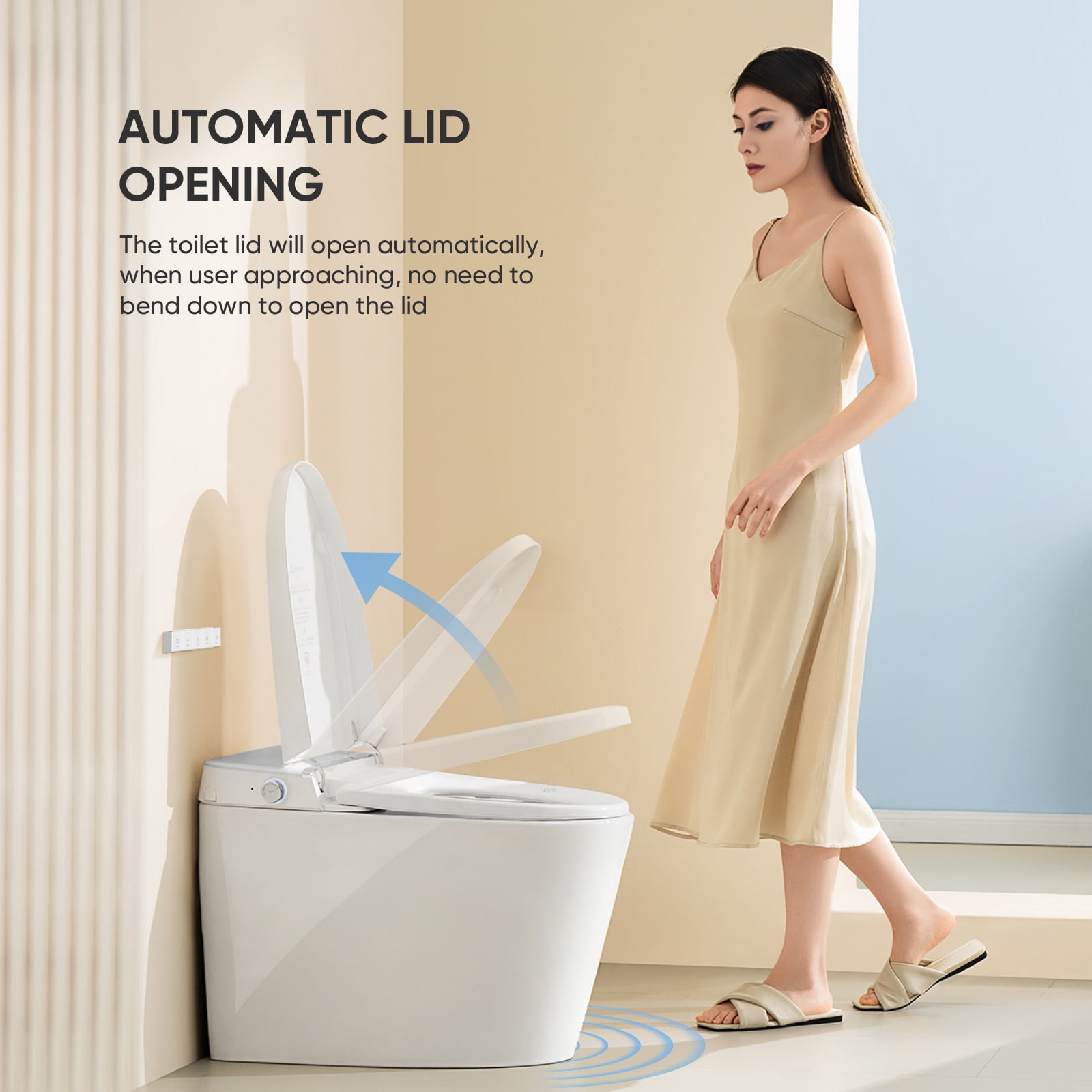 LEIVI Smart Toilet with Bidet Built-in, Tankless Toilet with Auto Lid Opening, Lid Closing and Flushing, Heated Seat, Digital Display, Remote Control, Elongated