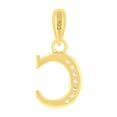 thumbnail image 2 of 925 Sterling Silver Yellow-tone Unisex Cubic-zirconia Initial Alphabet C Charm Pendant for Men Women, 2 of 4