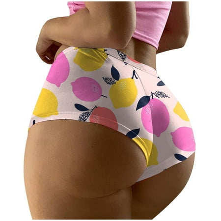 GHSOHS Womens Underwear Panty Plus Size Underwear 3X Womens Seamless Underwear Women s Fashion High Waist Underwear Printed Seamless Breathable Panties Briefs Panties Cotton Crotch Underpants Ye S