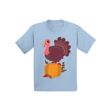 

Awkward Styles Thanksgiving T-Shirt Happy Turkey Toddler Shirt