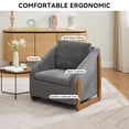 thumbnail image 6 of HSUNNS Accent Chair, 29" Chenille Fabric Arm Chair with Wooden Frame & Nailhead Trim, Ergonomic Living Room Chairs with Floor Protection Feet, Easy Assembly for Bedroom Office, Gray, 6 of 8