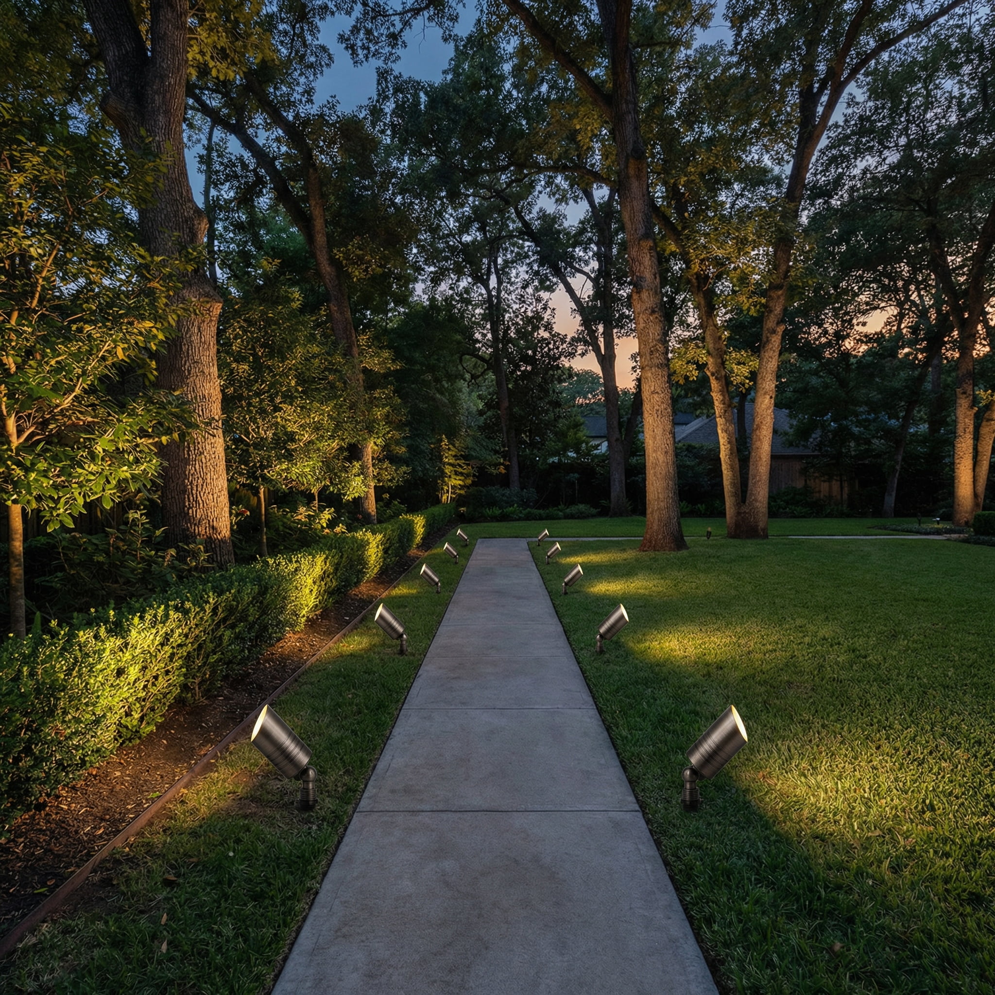 LNC 6W Solid Bronze LED Outdoor Spotlight 2700K Warm White 490 Lumens for Low Voltage Landscape Lighting of Yard, Lawn, Garden, Patio, Trees & House