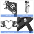 thumbnail image 3 of Langgg 1x Women Leather Double Strap Heart Garter Elastic Rivet Stud Leg Garter Belt, 3 of 6