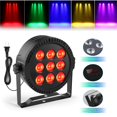 thumbnail image 2 of ​JAJALUYA Round DJ Par Light - 9LED RGBW DMX512 Sound-Active for Stage, Party, Bar (4-Pack)​​, 2 of 10